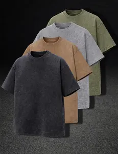 1/4 Pack Oversized Tshirts Unisex Gym Vintage Heavyweight T Shirts Cotton Workout Acid Wash Baggy Tees