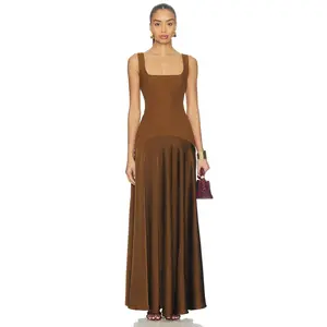 L'Academie by Marianna Sidney Gown in Chocolate Brown