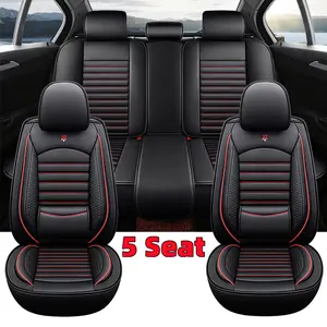 full set waterproof Car seat covers waterproof and wear-resistant PU leather - five seats in the whole vehicle - soft and comfortable interior seats - fully wrapped comfortable backrest seat covers