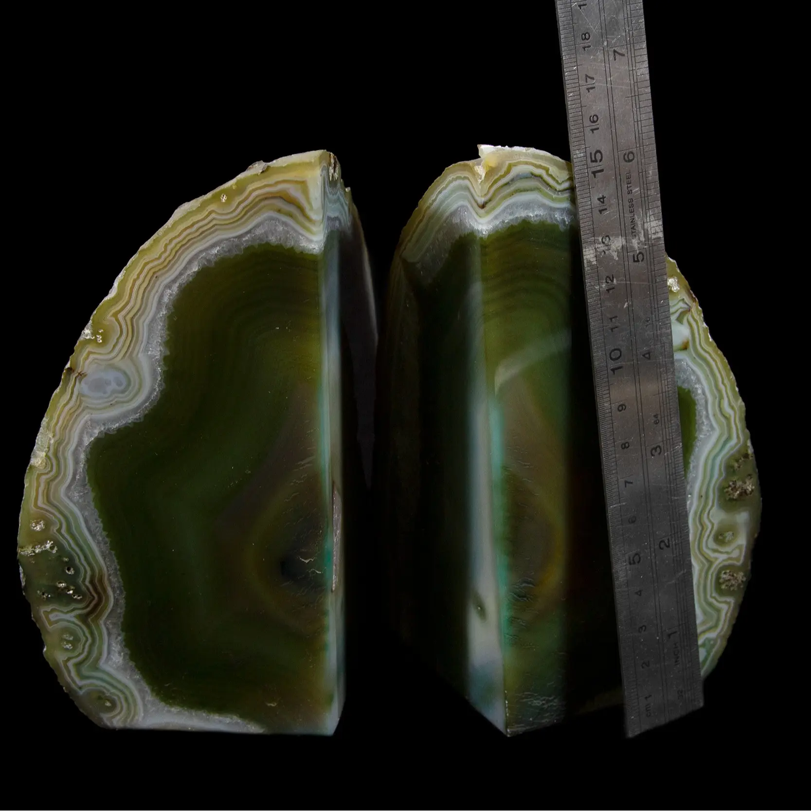 Green Dyed Agate Bookend, Medium
