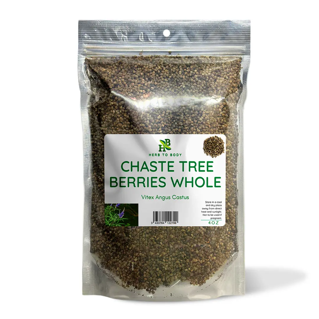 Chaste Tree Berries Whole - 4 oz | Vitex Angus Castus | Wildcrafted | Spice Flavor Spice Flavor | Herb To Body