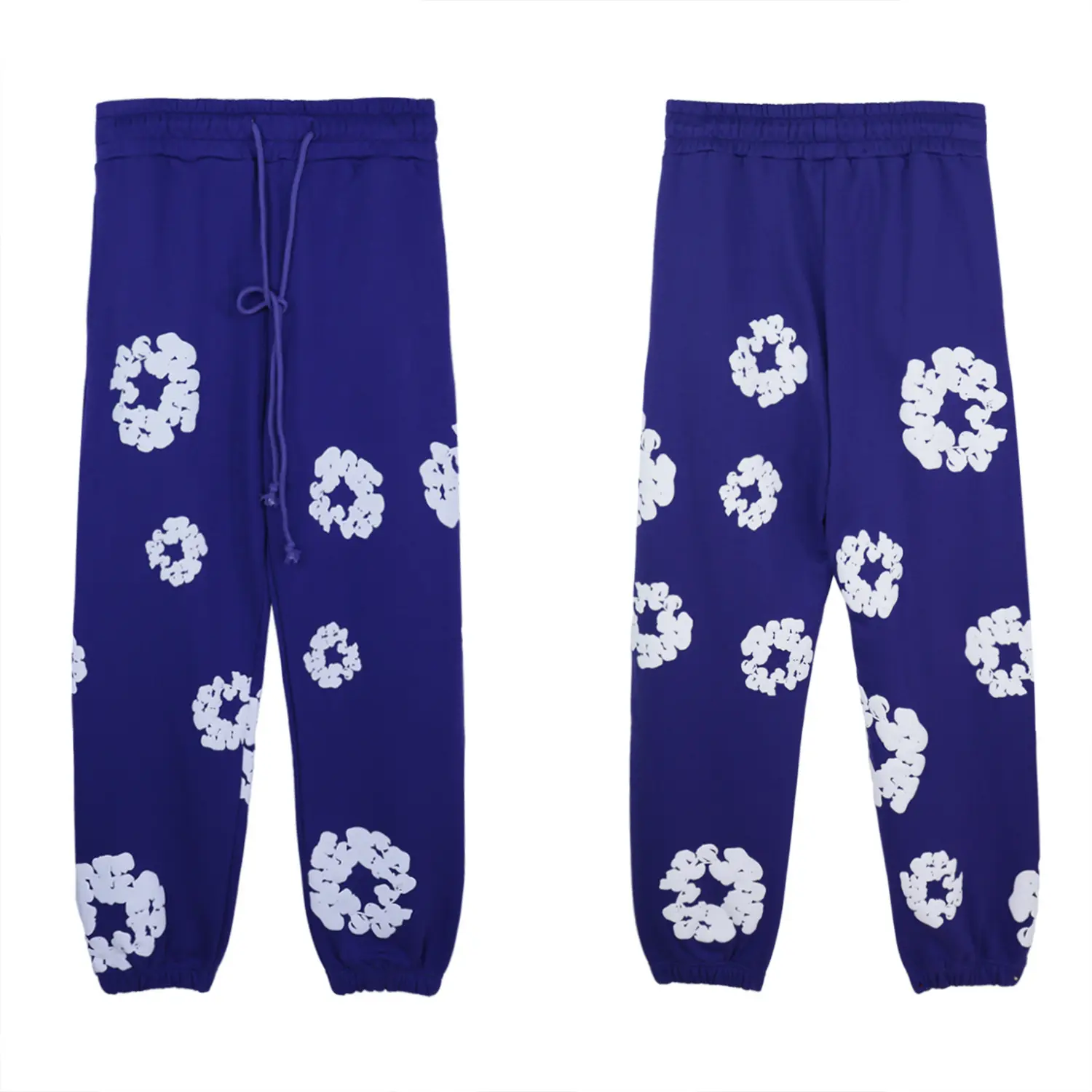Deep blue pants (white floral wreath)