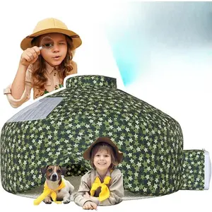 Inflatable Tent for Kids (Camo Dark Grey), Inflatable Air Tent for Kids Sets Up and Stores Away in Seconds, Improved Blow up Fort (Fan NOT Included) (Camo Dino) Outdoor Playhouse