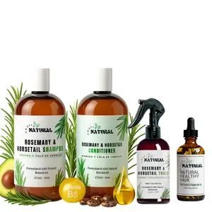 NEUTRA NATURAL Rosemary & Horsetail Shampoo & Conditioner Set with Vitamin B5, Avocado & Castor Oil, Clean Beauty Promise, Paraben-Free, Sulfate-Free, Vegan, 4 Products Bundle