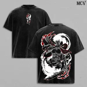 Maki Zenin Jujutsu Kaisen Anime T-Shirt Vintage Washed Heavyweight Cotton Oversized Graphic Tee JJK Streetwear Y2K Manga Apparel Flat 2D Print Men Women Casual Top TikTok Shop Trending Otaku Clothing Satoru Gojo Limitless Hollow Purple Gift