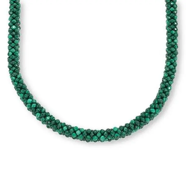 Mine Finds by Jay King Malachite Woven Bead Necklace