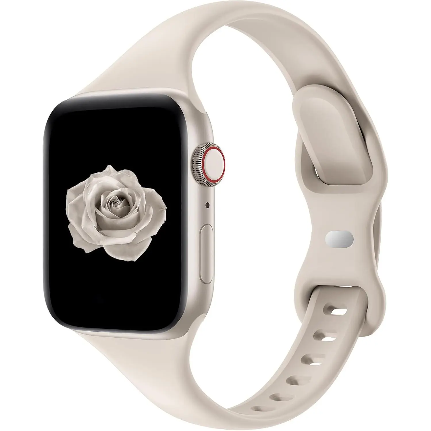Thin Slim Silicone Sport Band Accessory, Personalized Wearable Replacement Strap for 38mm-49mm iWatch Series 1-11 Ultra SE, Starlight Birthday Gift for Men Women