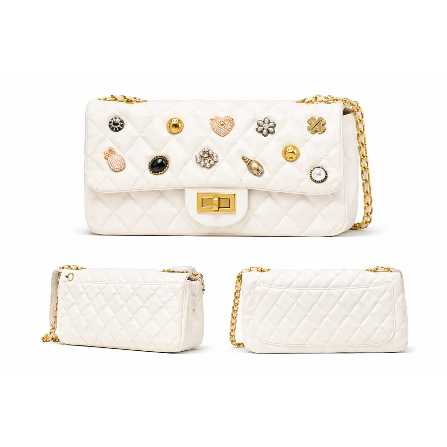 A quilted  shoulder bag