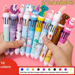 Cute Cartoon Dinosaur Animal Theme 10 Color Pens, 5-30 Pieces Set, Perfect for Birthday Wedding Carnival Party Gifts, School Prizes, Office Kits