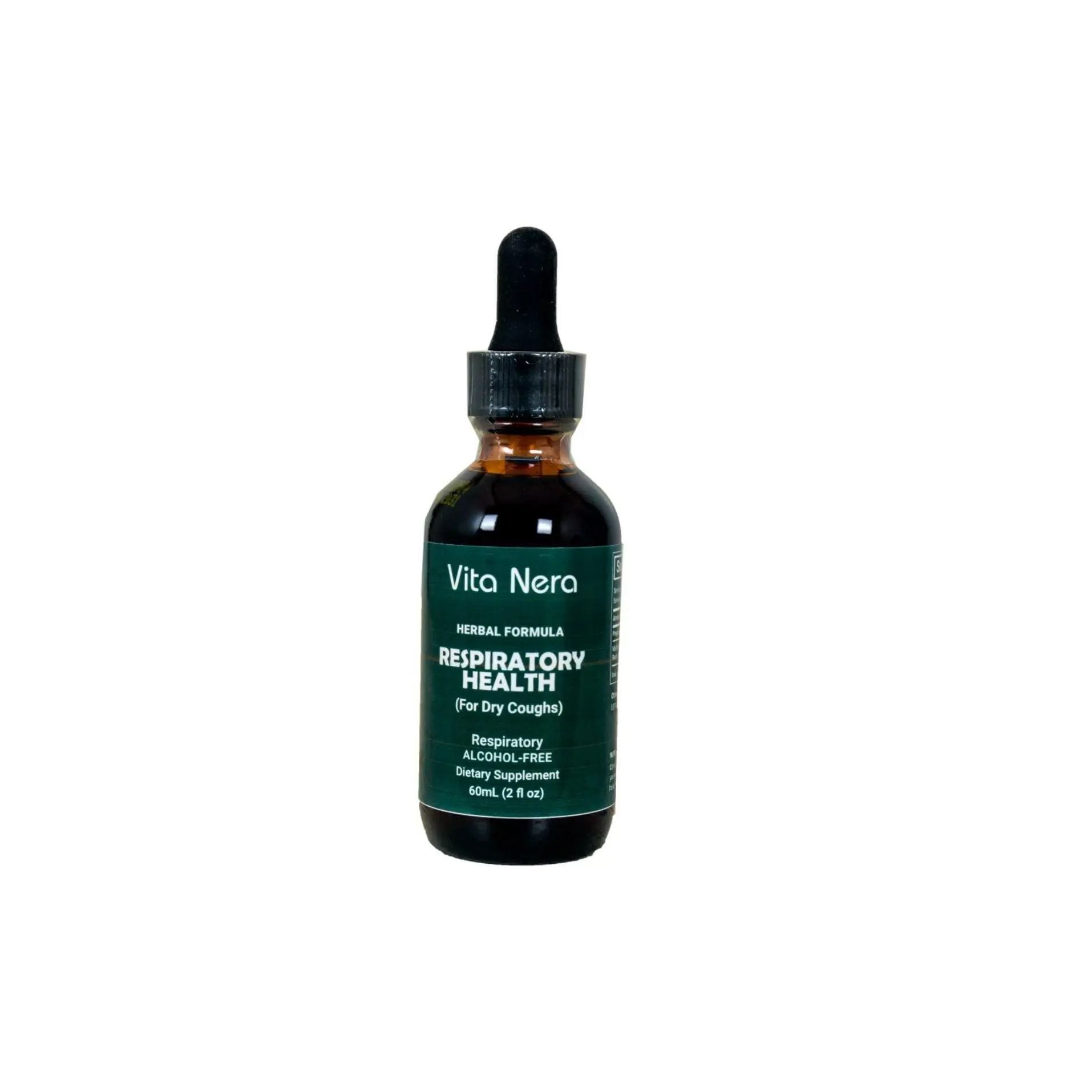 Vita Nera Herbal Formula Respiratory Health for Dry Coughs 60ml Alcohol-Free Dietary Supplement