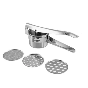 Stainless Steel Manual Juicer Set, Vegetable Squeezer, Fruit Lemon Press, Garlic Mincer, Potato Crusher, 3-Piece Kit