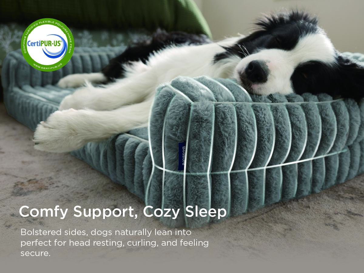 Bedsure ComfyFleece Orthopedic Dog Beds for Extra Large Dogs, Waterproof Memory Foam Pet Bed with Sides, Non-Slip and Egg-Crate Foam Big Dog Couch Sofa with Washable Removable Corduroy Cover