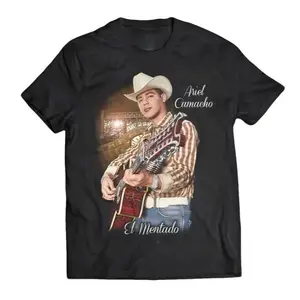 Ariel Camacho El Mentado T-Shirt, Mexican Corrido Music Legend Tee, Norteño Style Graphic Shirt, Regional Mexican Band Tribute, Western Cowboy Outfit Streetwear for Fans of Ariel, Full Colors, For Men, For Women