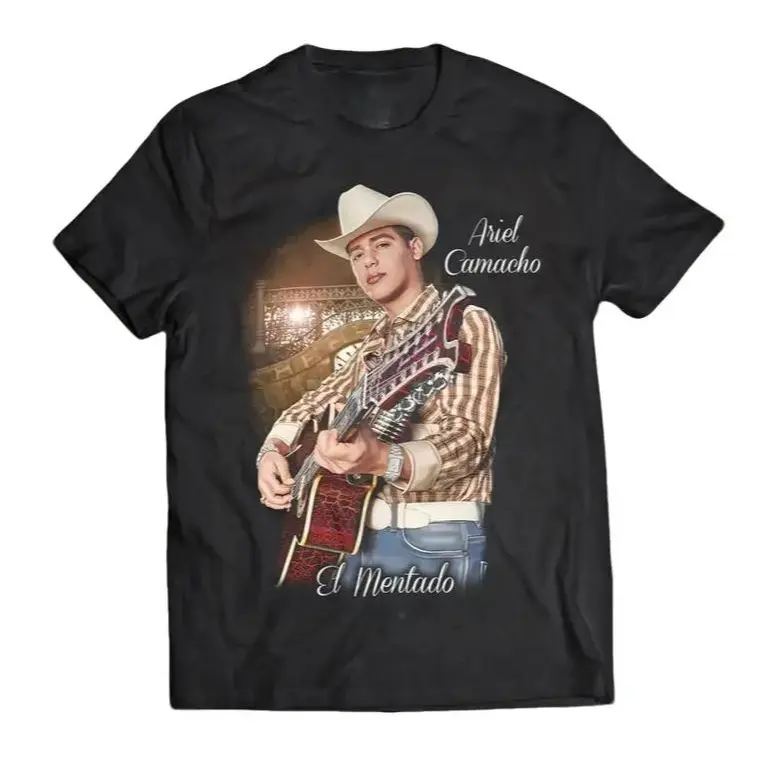Ariel Camacho El Mentado T-Shirt, Mexican Corrido Music Legend Tee, Norteño Style Graphic Shirt, Regional Mexican Band Tribute, Western Cowboy Outfit Streetwear for Fans of Ariel, Full Colors, For Men, For Women
