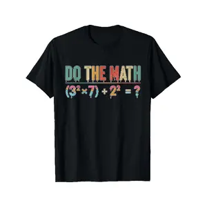 Men's & Women's Funny Math Joke T-Shirt - Do The Math 67 Meme with 6 & 7 Equation Print, Retro Cotton Short Sleeve Round Neck Tee Suitable for Parties, Events, Teacher Gifts - Humorous Gift for Math Teachers & Students
