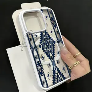 MagSafe Tribal Geometric Pattern Phone Case, Southwestern Native American Aesthetic Cover, Wireless Charging Compatible for iPhone 11-17 Pro Max/Plus & Samsung S22-S26