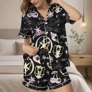 Katseye Pajamas Set, K-Pop Girl Group Graphic Tee and Shorts, Global Girl Group Sleepwear, Katseye Merch Pajamas for Fans