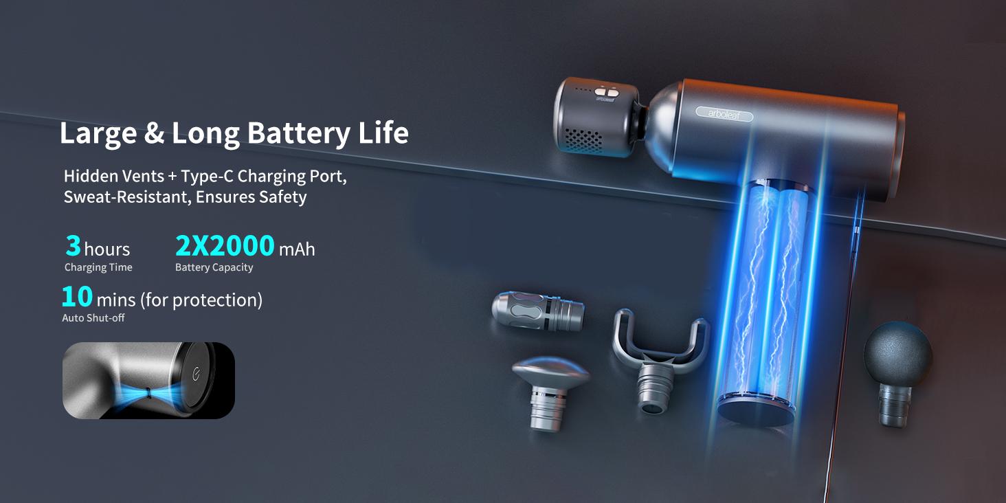 arboleaf Thermacool Massage Gun with Heat and Cold, 6 Speeds Muscle Massage Gun Deep Tissue with Case, Powerful Percussion Massager for Home Gym Office Muscle Back Pain Relief, Gift