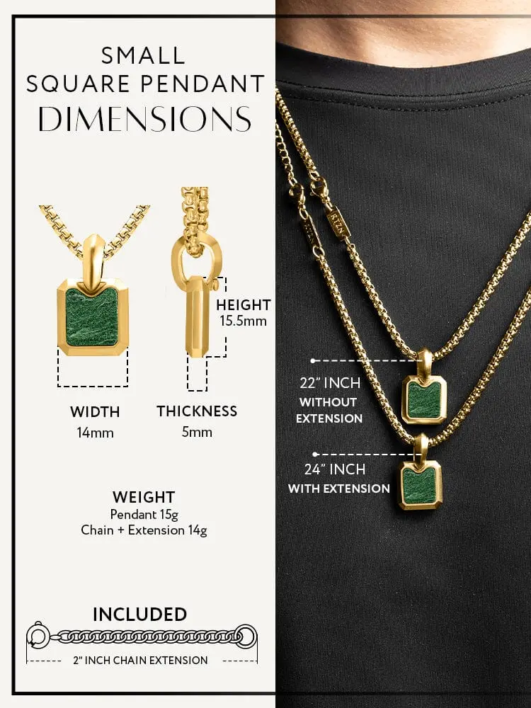RTZN Square Jade Pendant Necklace - TikTok Shop