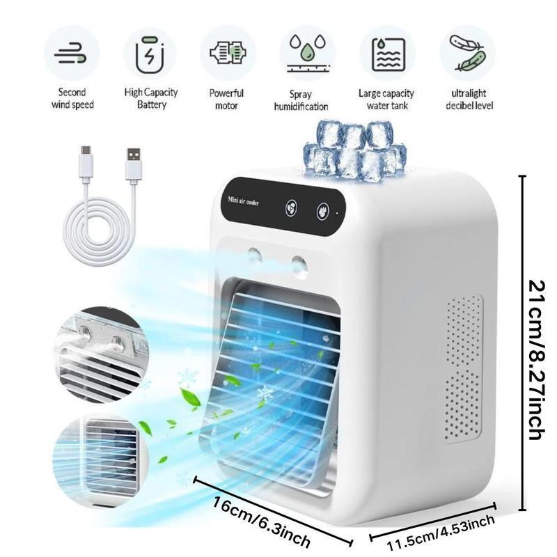【Summer Survivals】BougeRV Portable Air Cooler Fan 3 in 1 Rechargeable Fan with 2 Mist Speeds and Powerful Wind, Mini Multifunctional Cooling Fan for Bedroom, Office, Camping, Product dimensions: 16.4 * 11.4 * 21.4 CM 【Summer Survivals】BougeRV Portable Air Cooler Fan 3 in 1 Rechargeable Fan with 2 Mist Speeds and Powerful Wind, Mini Multifunctional Cooling Fan for Bedroom, Office, Camping, Product dimensions: 16.4 * 11.4 * 21.4 CM