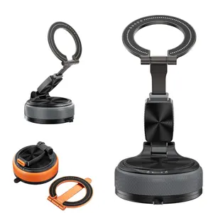 Detachable Plugable 2-in-1 Phone Holder, Magnetic Suction Cup 360° Rotatable Mount, Hands-Free Support for Car Office Kitchen Bathroom All Smartphones