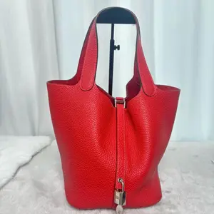 Pre-owned HERMÈS Picotin Lock Red Bucket Bag|20728188