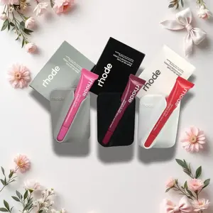2026 Rhode Style Lip Case Set, Soft Silicone Aesthetic Phone Cover, Trendy Phone Case Gift (random lipstick gift)