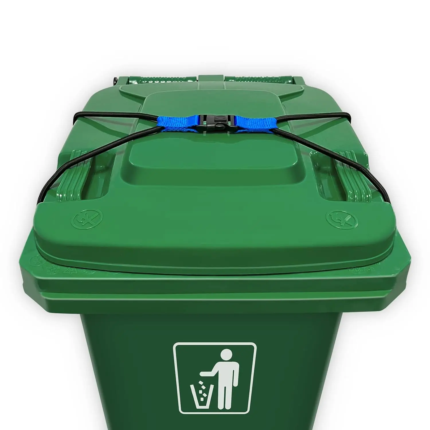 Trash Can Lock for 30-50 Gal Outdoor Garbage Cans, Garbage Can Lock for Animals, Squirrels, Dogs, Raccoons, Heavy Duty Bungee Cord