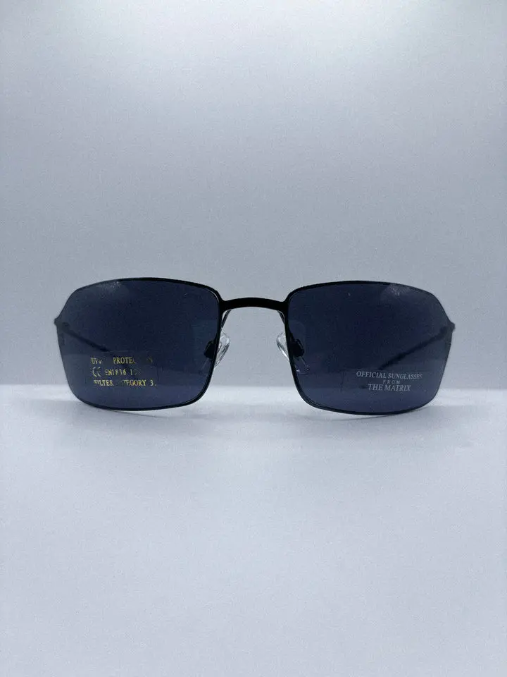 1990s Matrix Inspired Sunglasses, Rimless Rectangular Wide Fit UV Protection Sunglasses with Metal Frame, Rimless Glasses, Minimalist