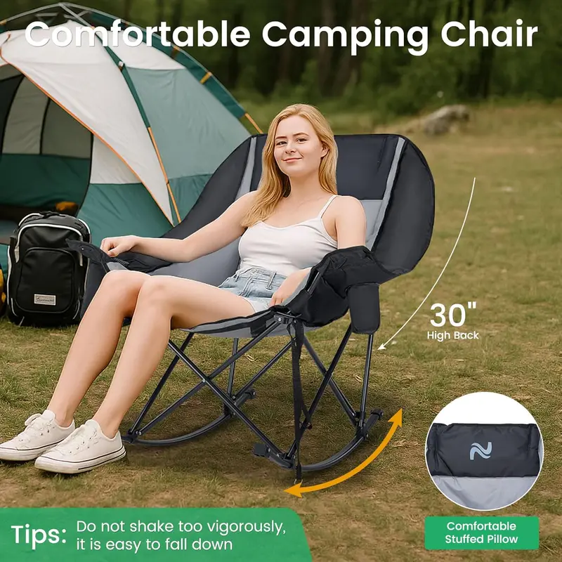 NestRock comfortable camping chair with 30 inch high back
