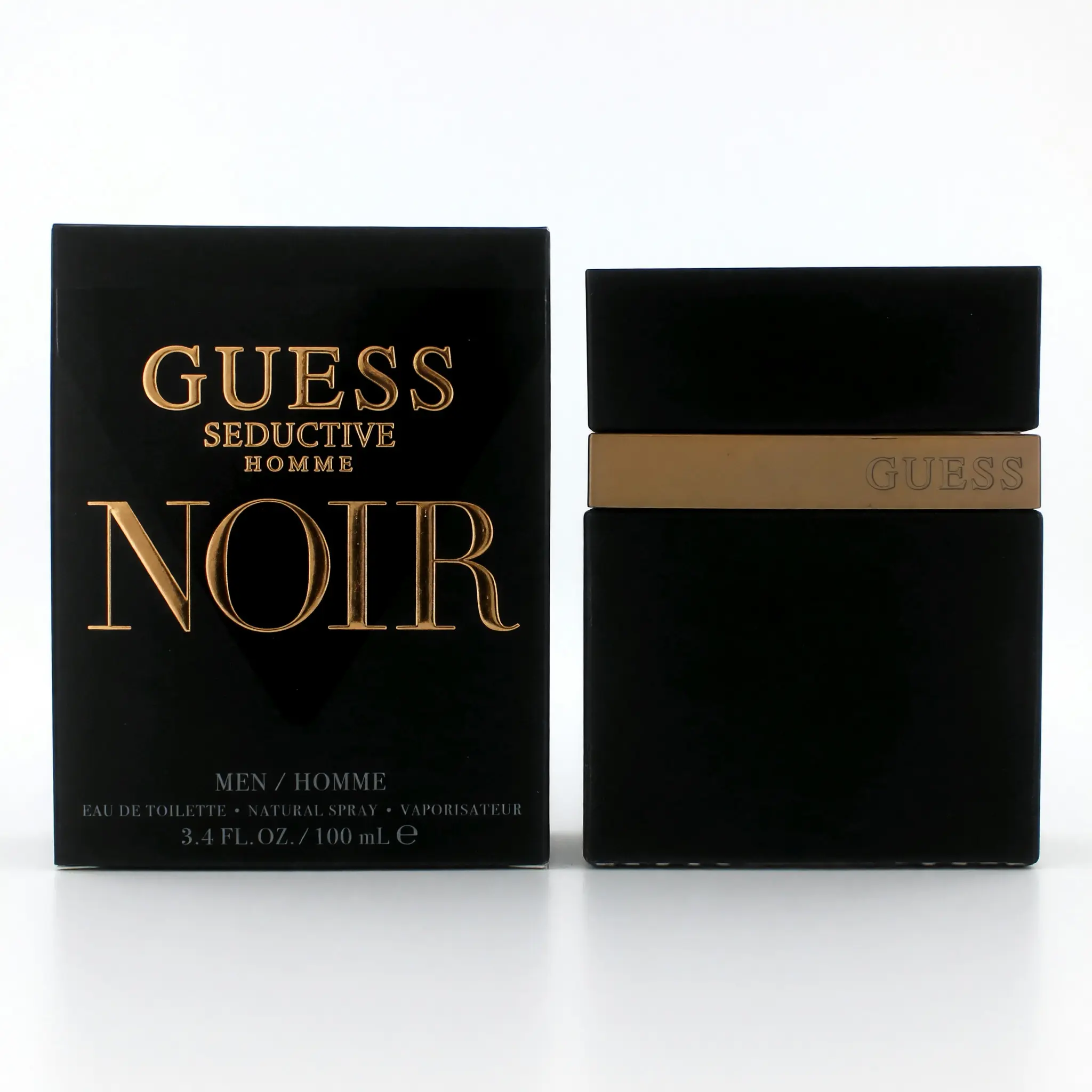 Guess Seductive Noir Men's 3.4 oz EDT Spray - Amber, Grapefruit, Lavender, Spicy, Wood Scented Fragrance for Men