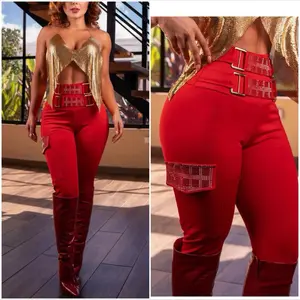 Leggins 2correa bolsa rojo