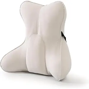 Support Pillow(Pat. Pend) - Multi-Functional   Cushion for Sofa Chair,  Seat & Sofa, Reading Pillow with Firm Multi-Zone Support to  Lower  , Misty White