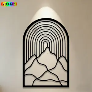 1pc Rainbow Mountain Metal Wall Art,Rainbow Mountain Statue Mural, Ideal Gift for New Year, Easter, Nature Decor Enthusiasts, Rust-Resistant Metal Wall Decor Wall Sculptures, Perfect for Living Room Wall & Garden Fence, Unique Home Decor
