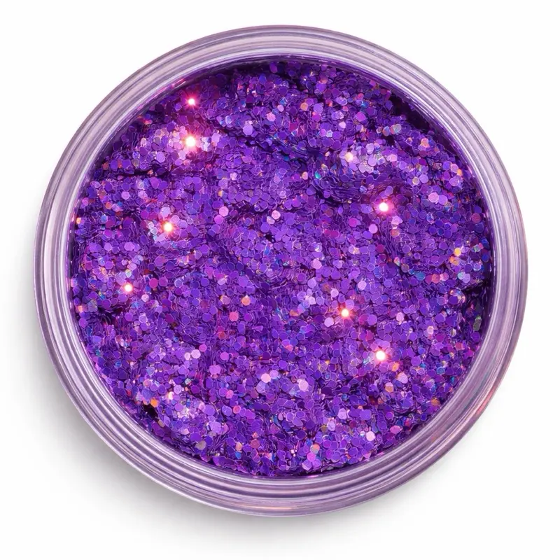 Reese & Riley Co. Spellbound Premium Purple Illuminating Iridescent High-Quality Chunky Glitter Powder - Nail Art Decoration, Resin Art Tumbler Supplies, Kids DIY Craft Materials, Holographic Glitter