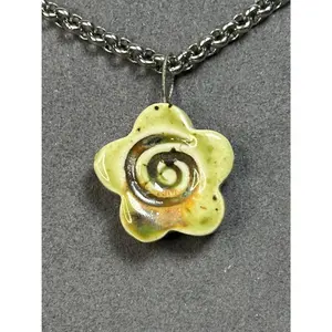Lime Green Spiral Necklace