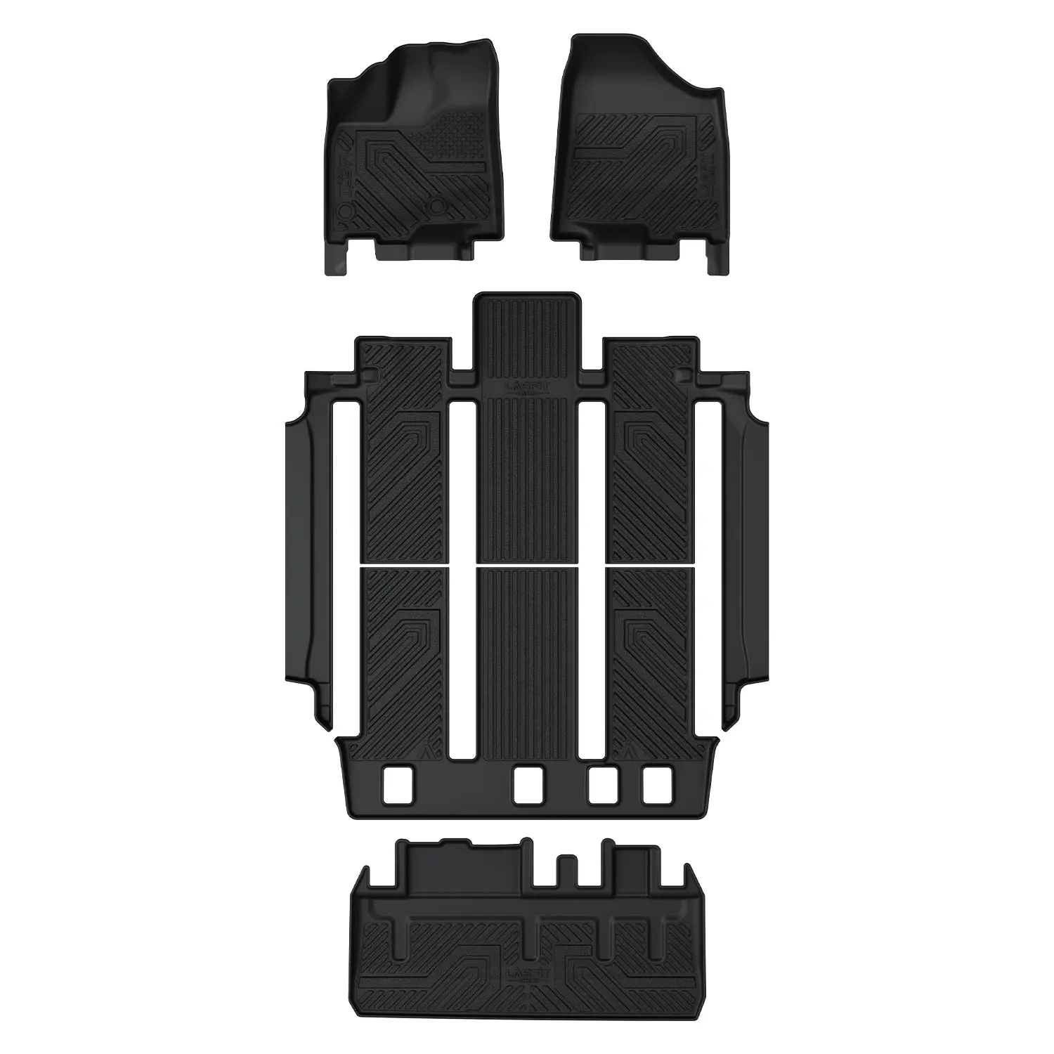 Lasfit fit for 2013-2020 Toyota Sienna 7-seater Floor Mats & Cargo Mat, Fit Fixed center console Only, Not Fit Power Folding 3rd Row or Sliding center Console