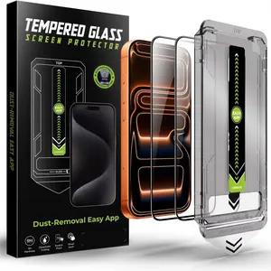 9H+ Armor for iPhone 15 Pro Screen Protector [NO.1 Military Grade Shatterproof] Screen Protector 15 Pro Tempered Glass Full Coverage [Longest Durable] Easy Installation