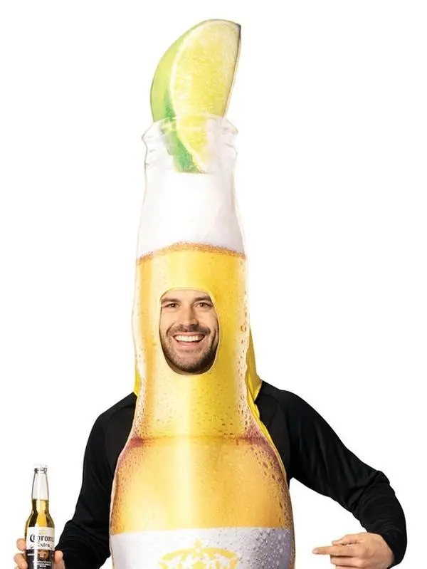 Corona Extra Beer Bottle w. Lime Halloween Costume, Adult One Size