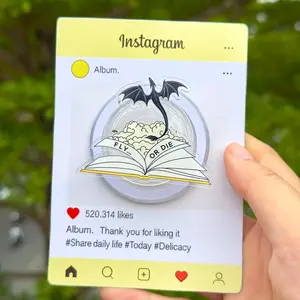 Fantasy Dragon Open Book Magsafe Phone Grip - Magnetic Pop Socket & Kickstand - Book Lover Gift