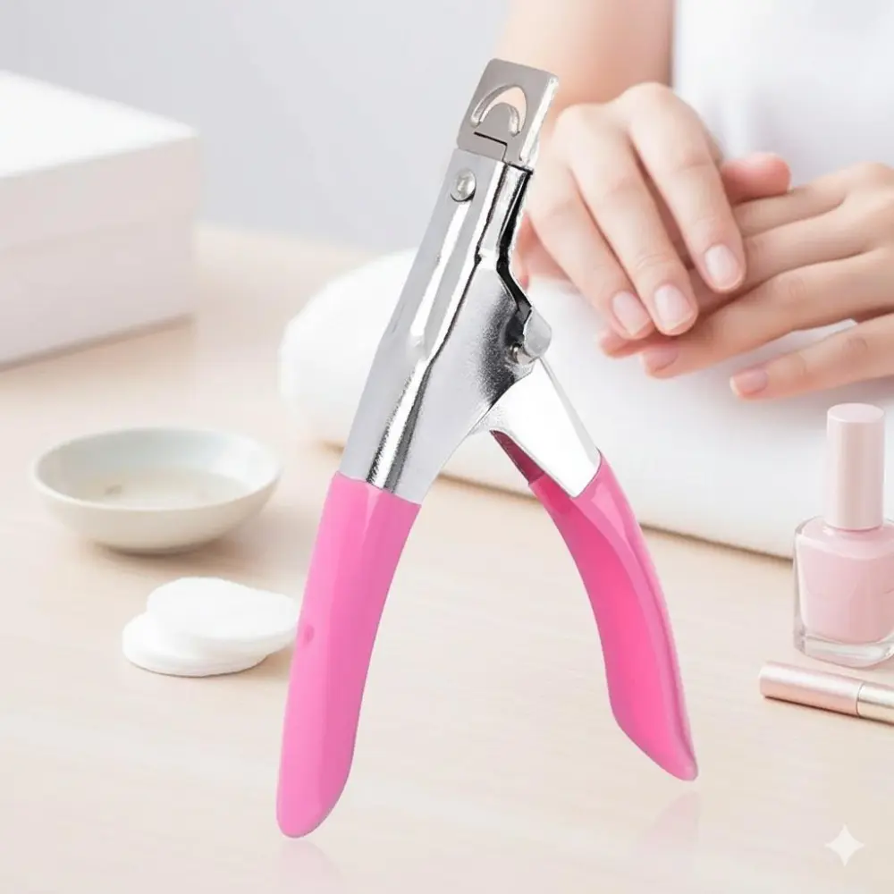 Professional Nail Clipper for Artificial Nails, U-Shaped Stainless Steel Manicure Tool with Smooth Cutting Design, Anti-Chip & Rust-Resistant, Ergonomic Grip, Precision Edges for Gel & Acrylic Nails, Portable Case Included.