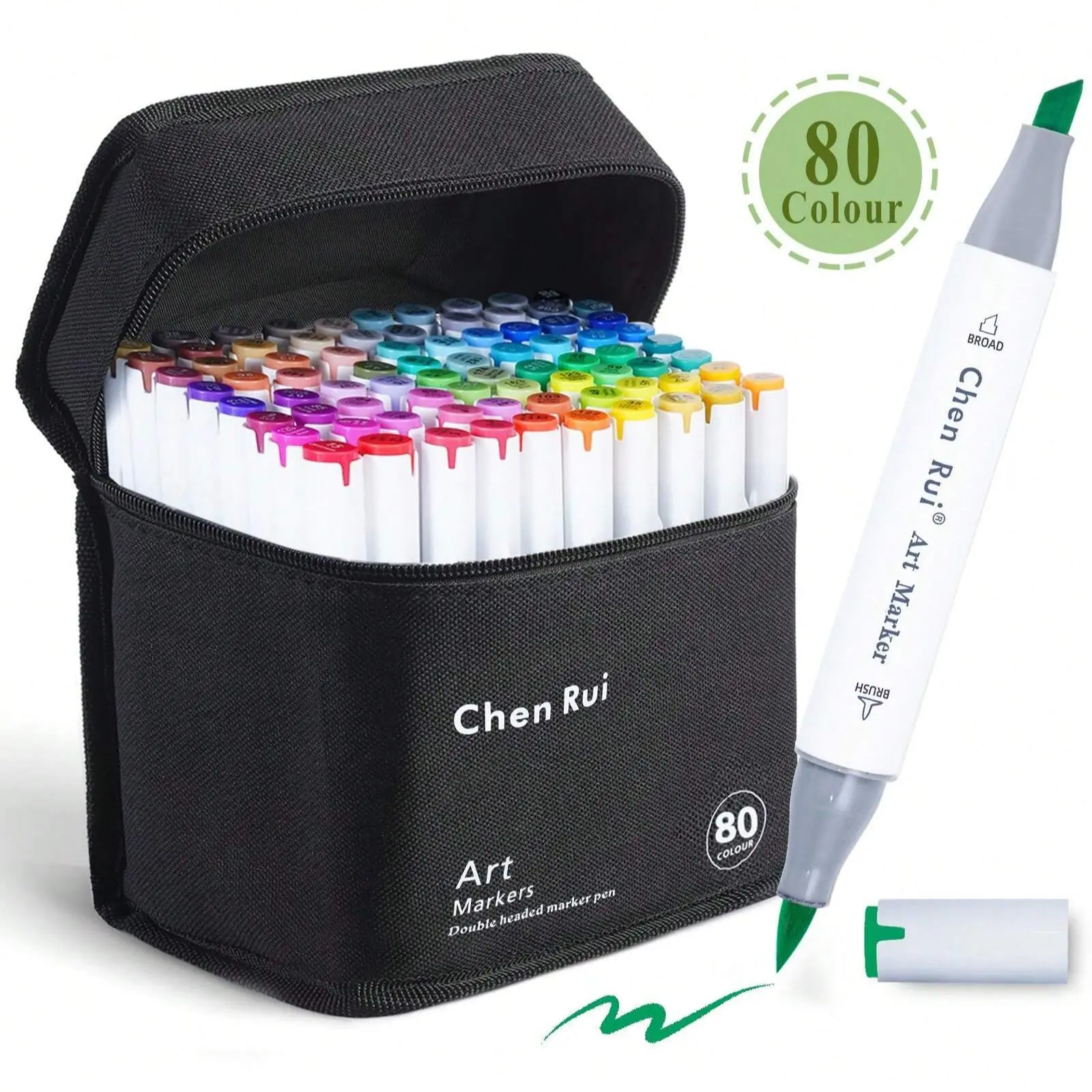 Multi-colors Dual Tip Markers Art Marker Set, 1 Set Portable Durable Marker Pen with Storage Bag, Art Supplies for Coloring & Drawing
