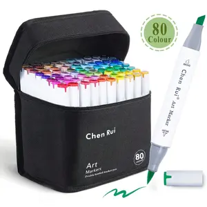 Multi-colors Dual Tip Markers Art Marker Set, 1 Set Portable Durable Marker Pen with Storage Bag, Art Supplies for Coloring & Drawing