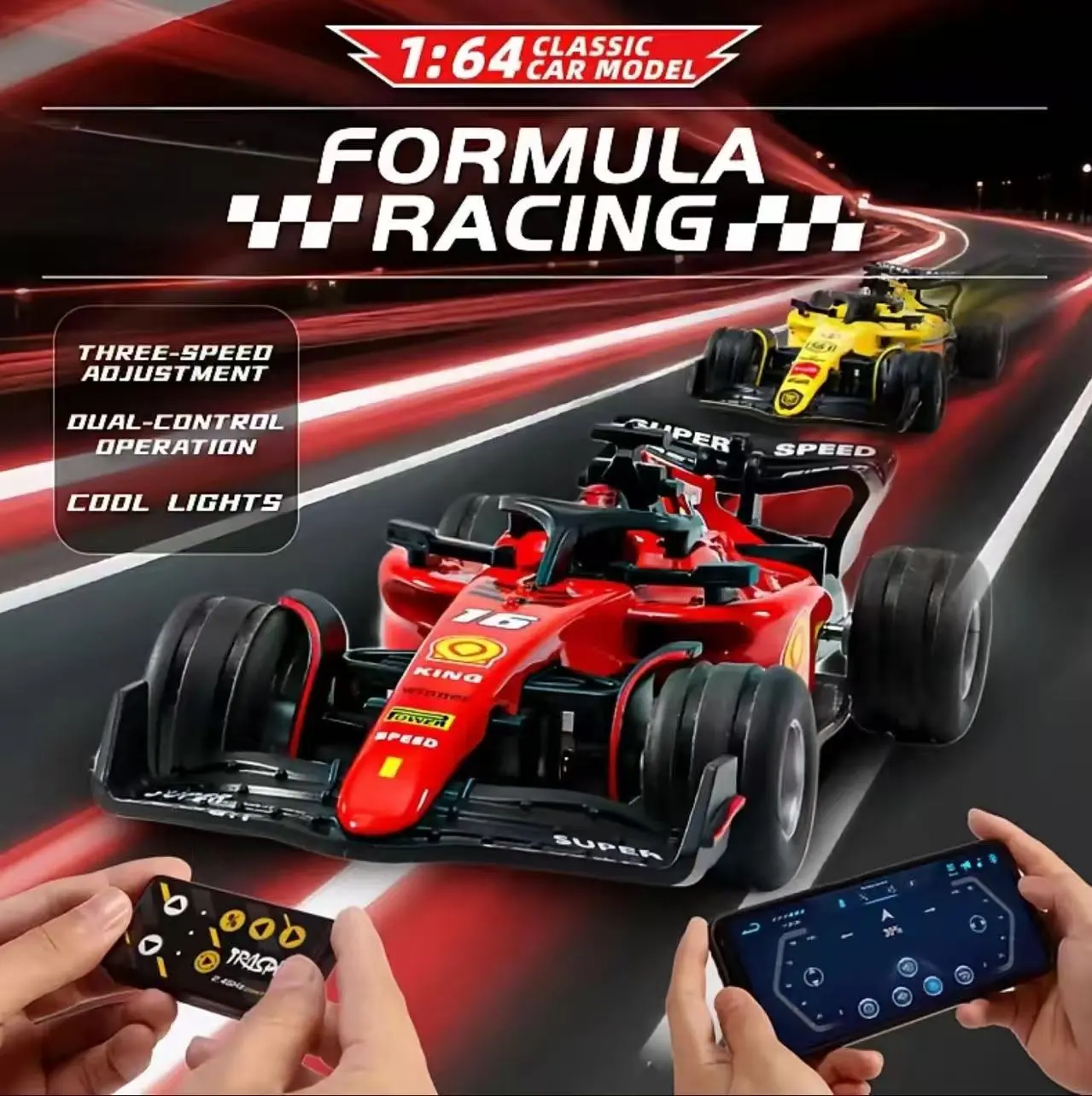 1/64 Mini RC F1 Racing Car, Pocket Size 2.4GHz Portable Drift Car with Remote & App Control, USB Rechargeable Formula Racing Toy, Stress Relief Desktop Entertainment, Birthday & Christmas Gift, Rc Model Car, Remote Controlled Car