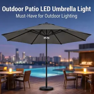 This 3-level dimmable LED umbrella clip light is wireless, powered by 3 AA batteries and tool-free for installation. Ideal for outdoor umbrellas, camping tents and multiple outdoor scenes as a soft ambient lighting. Smart