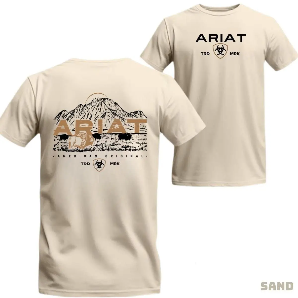 Western Ariat T-shirt - Stunning Mountain Graphic Celebrating American Original Style, Ideal For Rodeo And Everyday Suitable For Men And Women