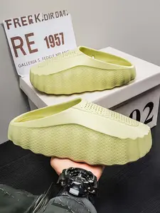 Men's EVA Thick-Sole Non-Slip Slip-On Slippers, Dual-Use for Outdoor and Beach Footwear