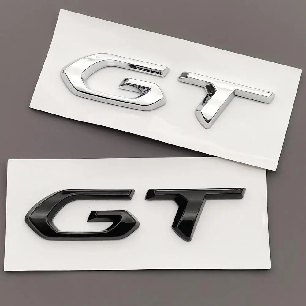 3D ABS Car Sticker GT Logo Emblem Side Fender Rear Trunk Badge For Peugeots 308 408 508 207 208 3008 4008 2008 5008 Accessories