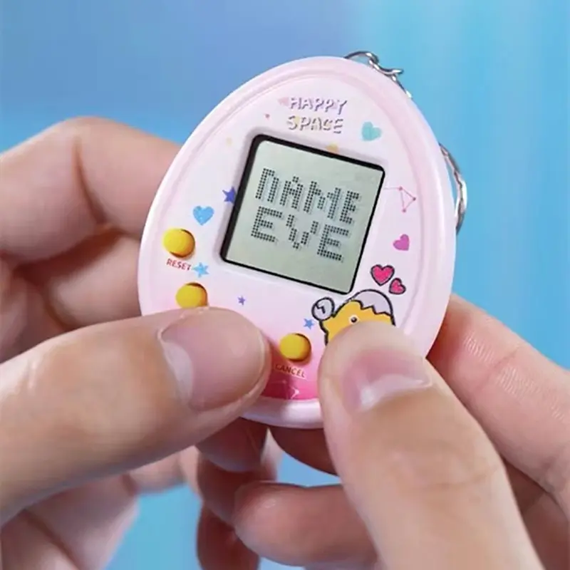 [Interactive Virtual Pet Toy] Mini Virtual Pet Care Handheld Electronic Game Console with Keychain, Portable Interactive Toy - Includes Battery - Random Color