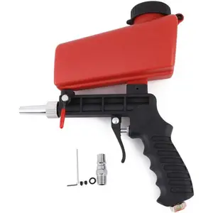 1pc 90Psi Adjustable Sandblast Gun, Pneumatic Sand Blaster Gun, New Portable Anti-Slip Handheld Sandblaster, Gravity Feed Sandblaster for Metal, Air Compressor High-Speed Sandblasting Machine, for Rust Removal & Precision Paint Stripping